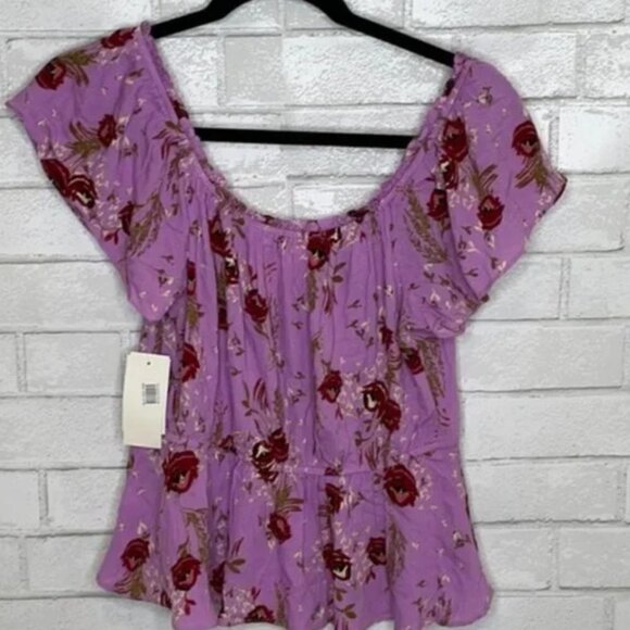 NWT ROW A Femme Flounce Sleeve Top - Picture 8 of 12